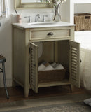 26" Benton Collection Distressed beige Abbeville Bathroom Sink Vanity - CF-28323 - Chans Furniture