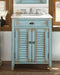 26" Distressed Light Blue Abbeville Small Powder Bathroom Sink Vanity CF-28883BU - Chans Furniture