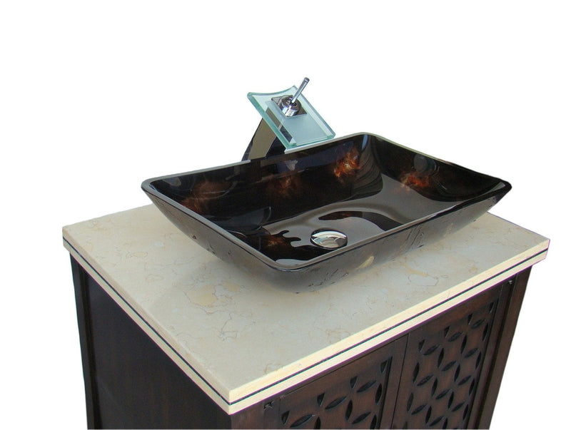 30" Benton Collection Giovanni Bathroom Vessel Sink Bathroom Vanity & Mirror HF - 339A - MIR