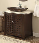 30" Benton Collection Giovanni Bathroom Vessel Sink Bathroom Vanity & Mirror HF - 339A - MIR