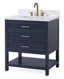 30" Felton Navy Blue Modern Single Sink Bathroom Vanity 7206-NB30 - Chans Furniture
