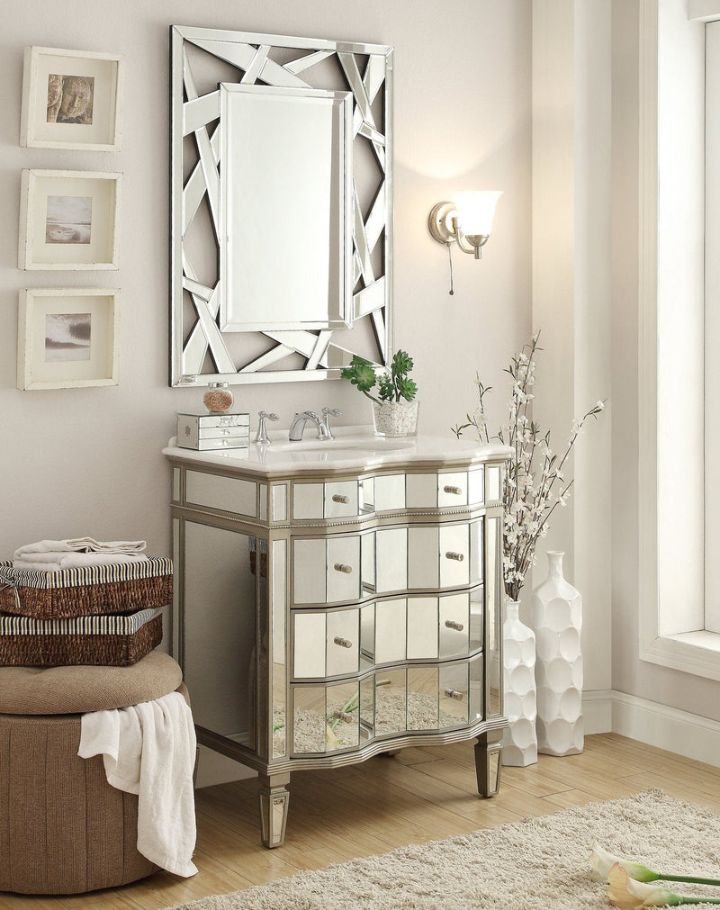 30" Mirrored Asselin Bathroom Sink Vanity - Model