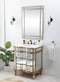 30" Mirrored Style Asselin Bathroom Sink Vanity with Gold Trim K2288-30 - Chans Furniture