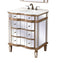 30" Mirrored Style Asselin Bathroom Sink Vanity with Gold Trim K2288-30 - Chans Furniture