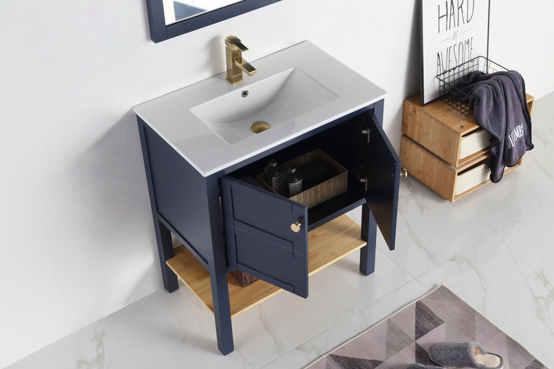 30 Navy Blue Single Sink Vanity