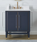 30" Tennant Brand Bertone Navy Blue Modern Bathroom Sink Vanity Q169NB-30QT - Chans Furniture