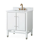 30" Tennant Brand Bertone White Modern Bathroom Sink Vanity Q164WT-30QT - Chans Furniture