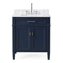 30" Tennant Brand Durand Navy Blue Bathroom Sink Vanity QT-1808-V30NB - Chans Furniture