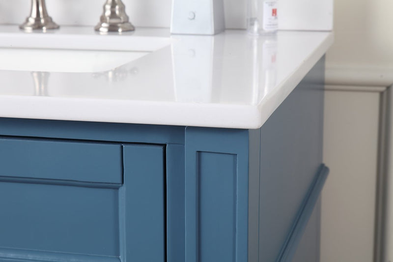 30" Tennant Brand Durand Teal Blue Bathroom Sink Vanity QT-1808-V30TB - Chans Furniture