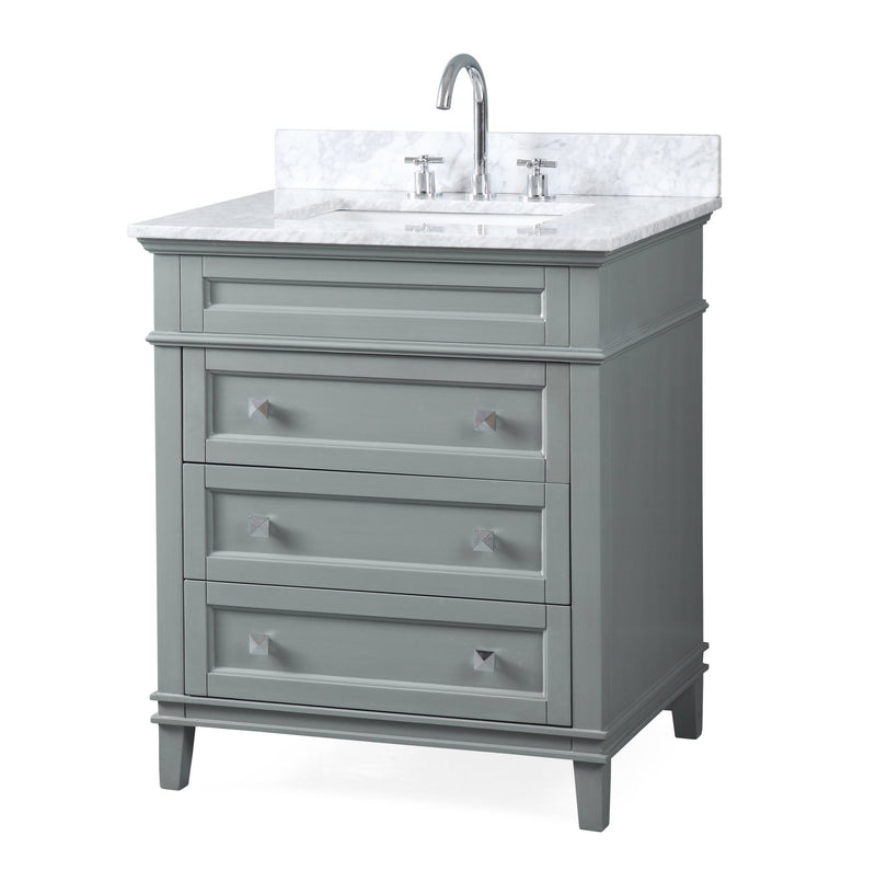 30" Tennant Brand Felix Modern Style Gray Bathroom Vanity ZK-1810-V30CK - Chans Furniture