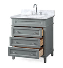 30" Tennant Brand Felix Modern Style Gray Bathroom Vanity ZK-1810-V30CK - Chans Furniture