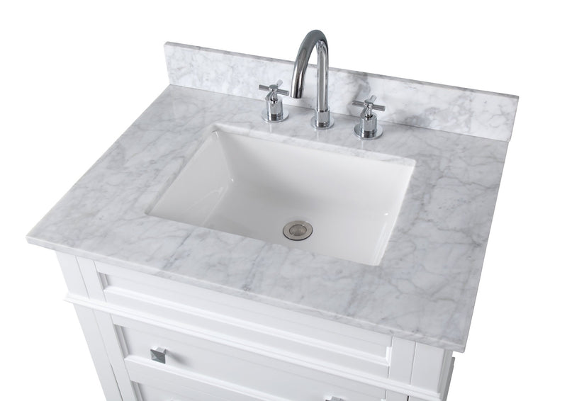 30" Tennant Brand Felix Modern Style White Bathroom Vanity ZK-1810-V30W - Chans Furniture