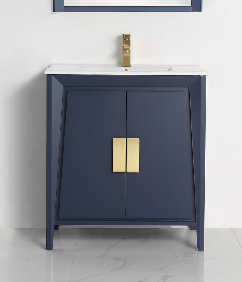 30" Tennant Brand Larvotto Navy Blue Contemporary Bathroom Vanity - CL-22NB30-ZI - Chans Furniture