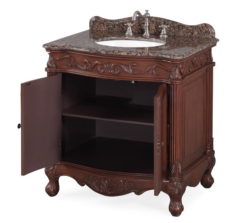 32 Inch Classic Style Medium Brown Fiesta Bathroom Sink Vanity ??? Chans ...