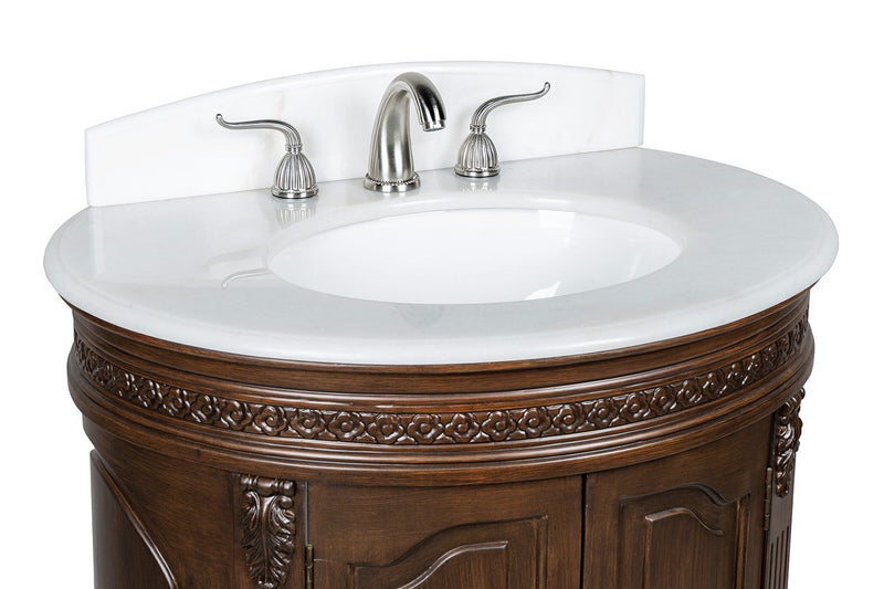 32" Benton Collection Versailles Small Colonial Bathroom Sink Vanity CF-2869W-TK - Chans Furniture