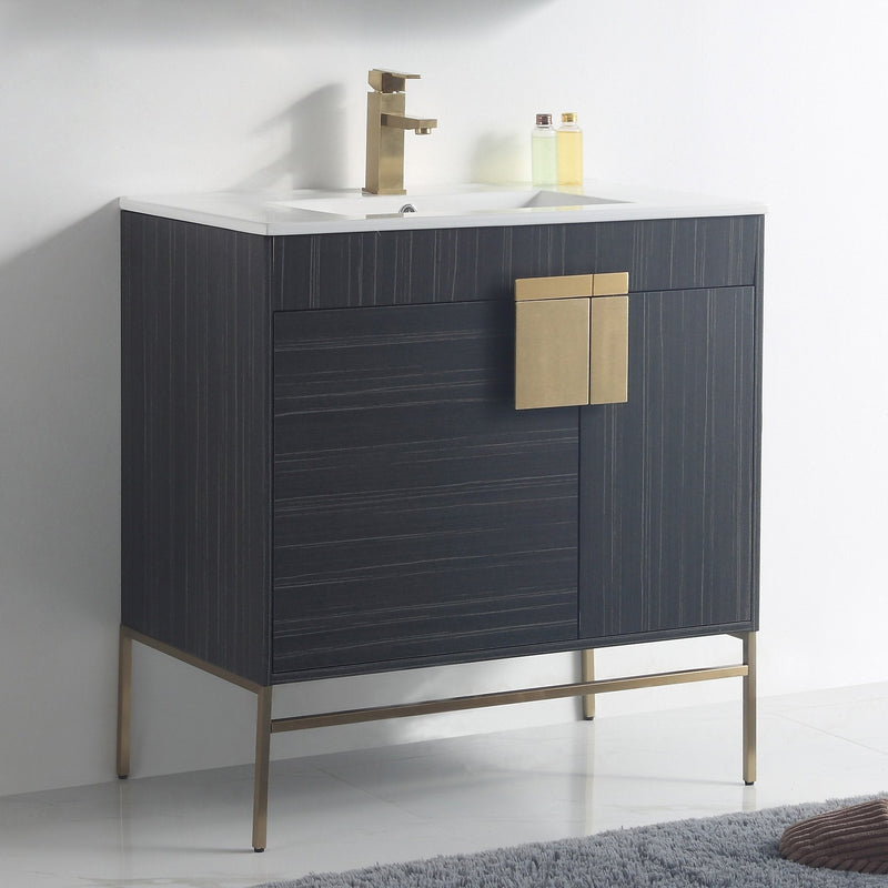 32" Tennant Brand Kuro Minimalistic Dawn Gray Bathroom Vanity - CL-102DG-32ZI - Chans Furniture