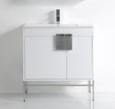 32" Tennant Brand Kuro Minimalistic White Bathroom Vanity - CL-101WH-32ZI - Chans Furniture