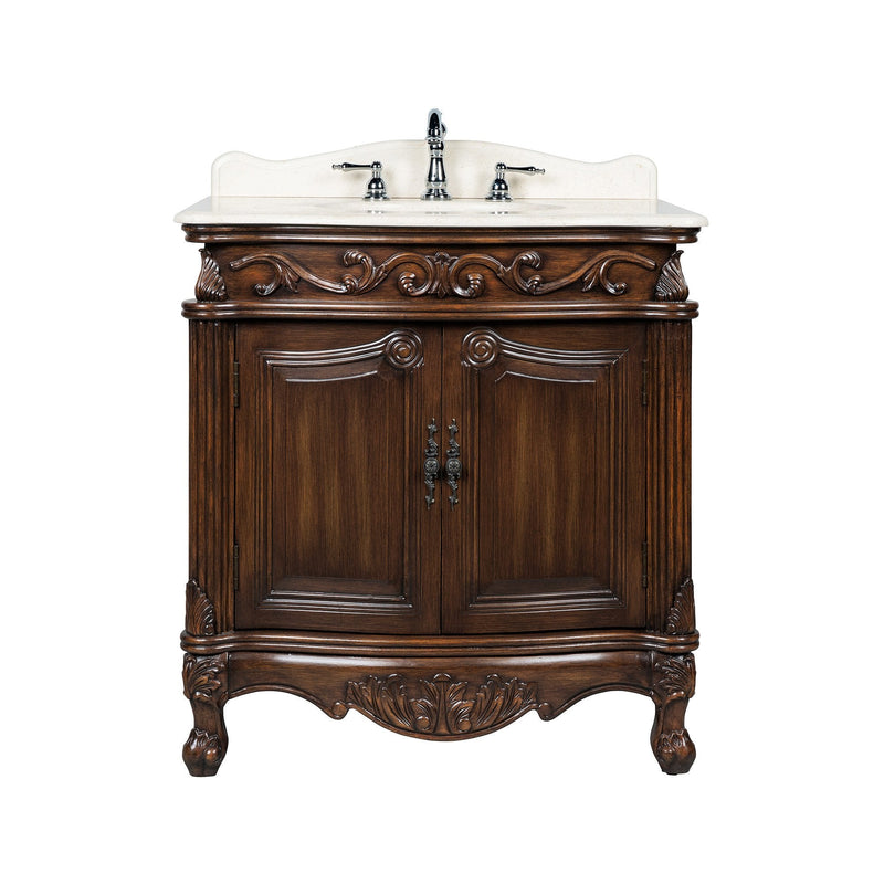 32" Traditional style cream marble Fiesta Bathroom Sink Vanity CF - 2873M - TK