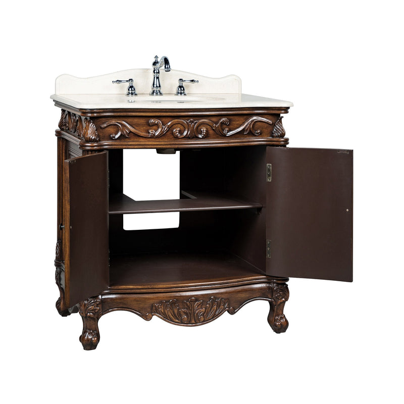 32" Traditional style cream marble Fiesta Bathroom Sink Vanity CF - 2873M - TK
