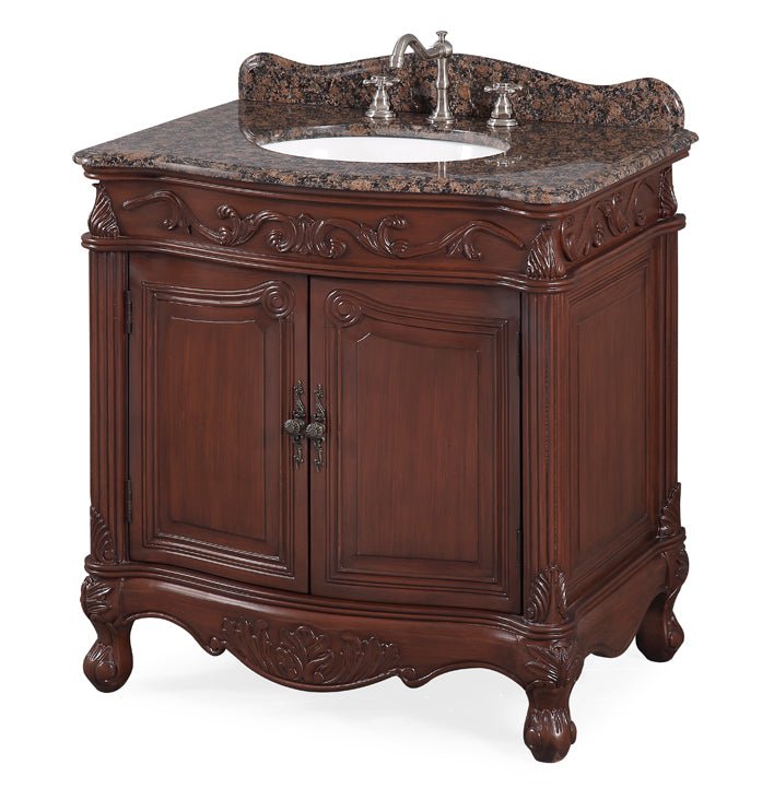 32" Traditional style cream marble Fiesta Bathroom Sink Vanity - CF - 2873SB - TK