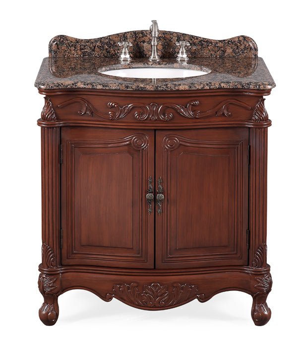 32" Traditional style cream marble Fiesta Bathroom Sink Vanity - CF - 2873SB - TK