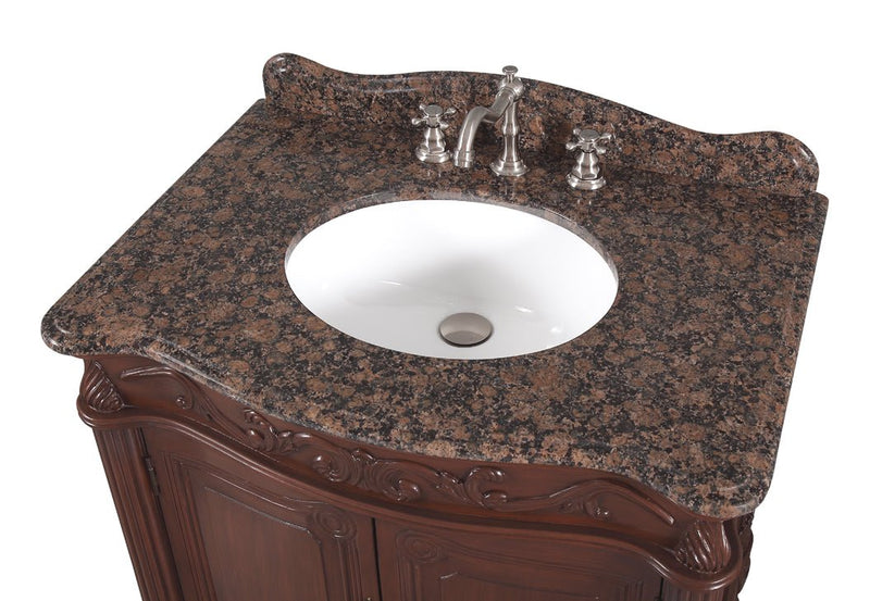 32" Traditional style cream marble Fiesta Bathroom Sink Vanity - CF - 2873SB - TK