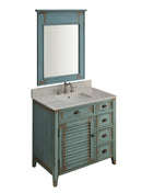 36" Abbeville Distressed Blue Bathroom Sink Vanity CF 78887BU - Chans Furniture