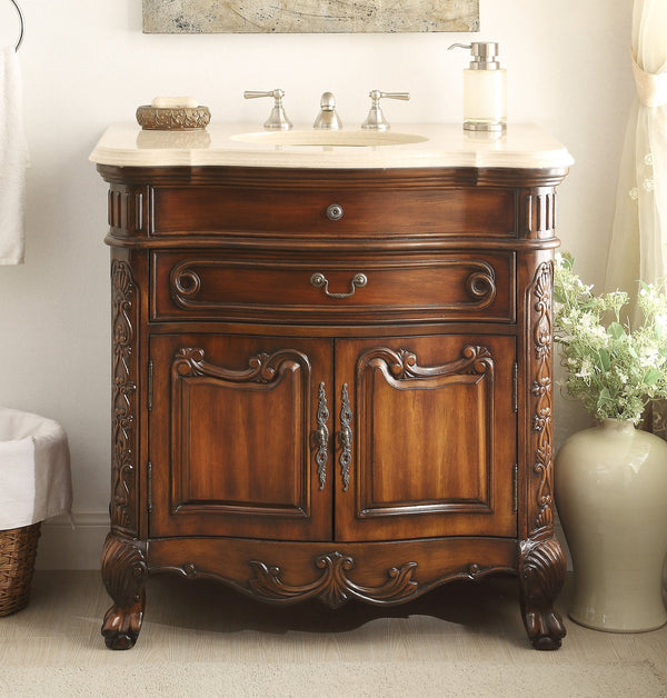36" Benton Collection Classic Style Madison Bathroom Sink Vanity Cabinet # S01M36 - Chans Furniture