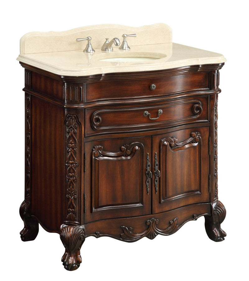 36" Benton Collection Classic Style Madison Bathroom Sink Vanity Cabinet