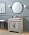 36" Benton Collection Litchfield Distressed Off White Rustic Style Bathroom Vanity RX-2215 - Chans Furniture
