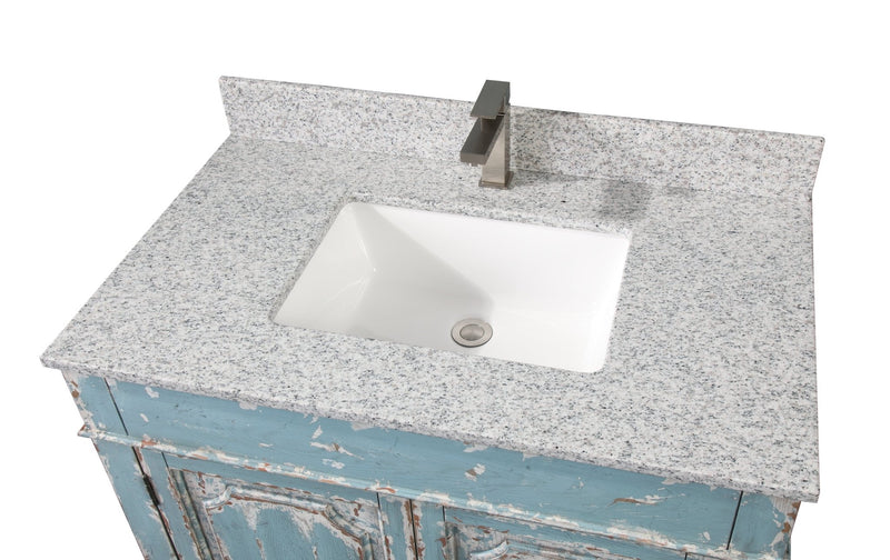 36" Benton Collection Litchfield Distressed Rustic Light Blue Beach Style Bathroom Vanity RX-2211 - Chans Furniture