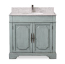 36" Benton Collection Litchfield Distressed Silver Blue Beach Style Bathroom Vanity RX-2218 - Chans Furniture