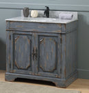 36" Benton Collection Litchfield Rustic Distressed Boho Gray Bathroom Vanity RX-2217 - Chans Furniture