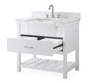 36-Inches Kendia Farmhouse Sink Bathroom Vanity - GD-7036-WT36-GT - Chans Furniture