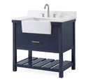 36-Inches Kendia Navy Blue Farmhouse Sink Bathroom Vanity - FW-7036-NB36 - Chans Furniture