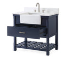 36-Inches Kendia Navy Blue Farmhouse Sink Bathroom Vanity - FW-7036-NB36 - Chans Furniture