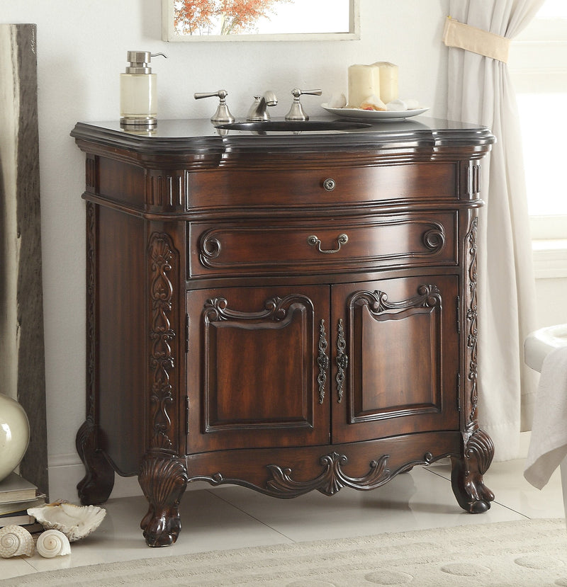 36" Solid Wood Classic Style Madison Bathroom Sink Vanity Cabinet