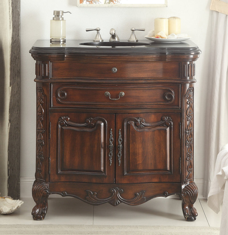 36" Solid Wood Classic Style Madison Bathroom Sink Vanity Cabinet