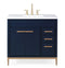 36" Tennant Brand Beatrice Navy Blue Modern Bathroom Sink Vanity TB-9888NB-V36 - Chans Furniture