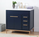 36" Tennant Brand Beatrice Navy Blue Modern Bathroom Sink Vanity TB-9888NB-V36 - Chans Furniture