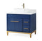 36" Tennant Brand Modern Style Blue Beatrice Vessel Sink Bathroom Vanity - TB-9936VB-36QT - Chans Furniture