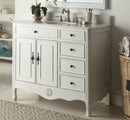 38" Benton Collection Distressed White Cottage Style Daleville Bathroom Sink Vanity HF-837AW - Chans Furniture