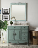 38" Benton Collection Vintage Blue Cottage Style Daleville Bathroom Sink Vanity HF-837Y - Chans Furniture