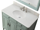 38" Benton Collection Vintage Blue Cottage Style Daleville Bathroom Sink Vanity HF-837Y - Chans Furniture