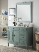 38" Benton Collection Vintage Blue Cottage Style Daleville Bathroom Sink Vanity HF-837Y - Chans Furniture