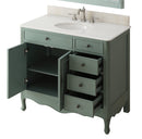 38" Benton Collection Vintage Blue Cottage Style Daleville Bathroom Sink Vanity HF-837Y - Chans Furniture