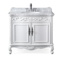 39" Bathroom Vanity with Italian Carrara Marble Counter-top Benton Collection Carbone