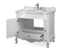 39" Bathroom Vanity with Italian Carrara Marble Counter-top Benton Collection Carbone