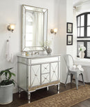 40" Benton Collection Mirrored Style Adelia Single Sink Bathroom Vanity with Carrara Top DH-13Q332 - Chans Furniture