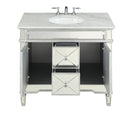 40" Benton Collection Mirrored Style Adelia Single Sink Bathroom Vanity with Carrara Top DH-13Q332 - Chans Furniture